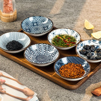 6Piece MultiPurpose Ceramic Snack Plates  Ideal for Sushi  Sauces
