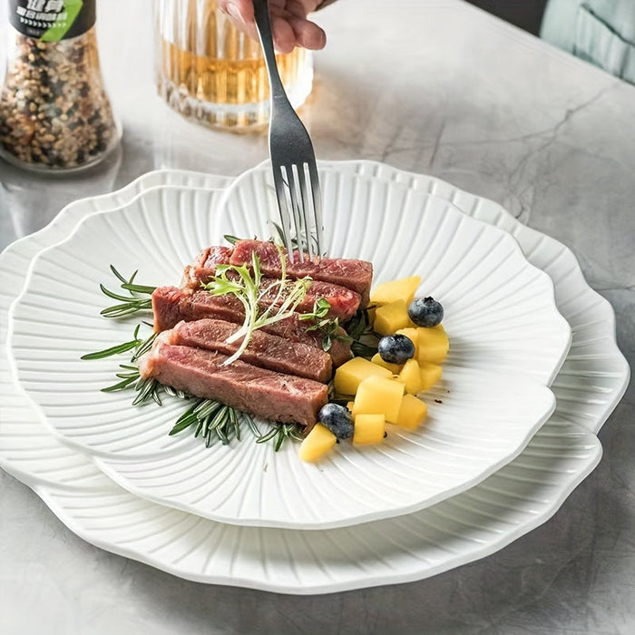 Premium White Ceramic Dinner Plates for Gourmet Dining