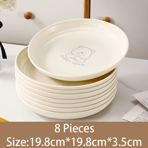 Nordic Bear Pattern Reusable Plates  268 Piece Set