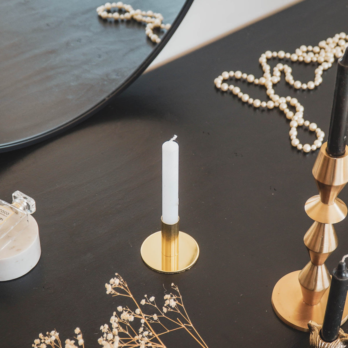 Candleholder - Basic - Metal - Gold - 8x8x6,5cm