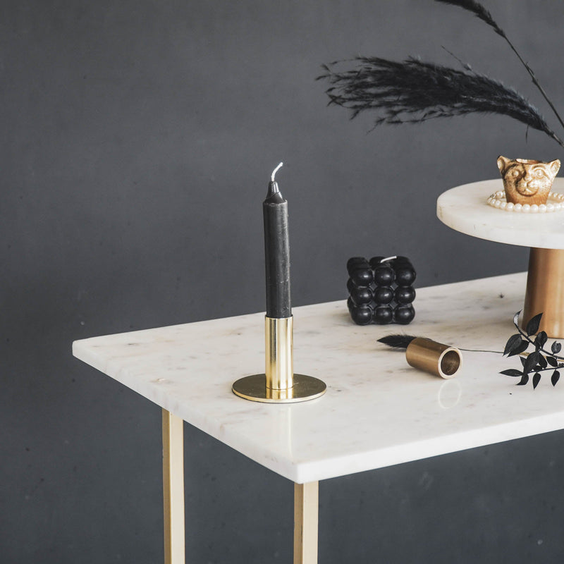 Candleholder - Basic - Metal - Gold - 8x8x6,5cm