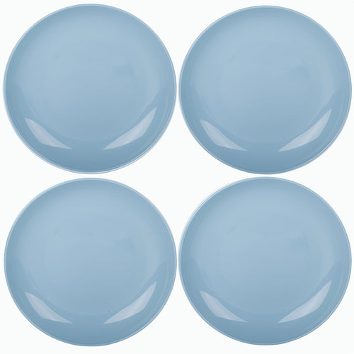Set of 4 Unbreakable MicrowaveSafe Blue Plates