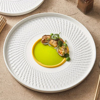 Luxurious Round Ceramic Dinner Plates for Gourmet Dining