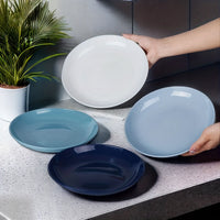 Set of 4 Unbreakable MicrowaveSafe Blue Plates