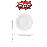 Nordic Ceramic Plates Set Elegant White Golf Pattern