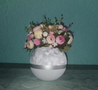 Handpainted Glass Vase for Flowers | Painted Art Glass Round Bubble