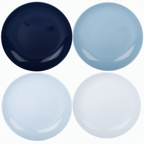Set of 4 Unbreakable MicrowaveSafe Blue Plates