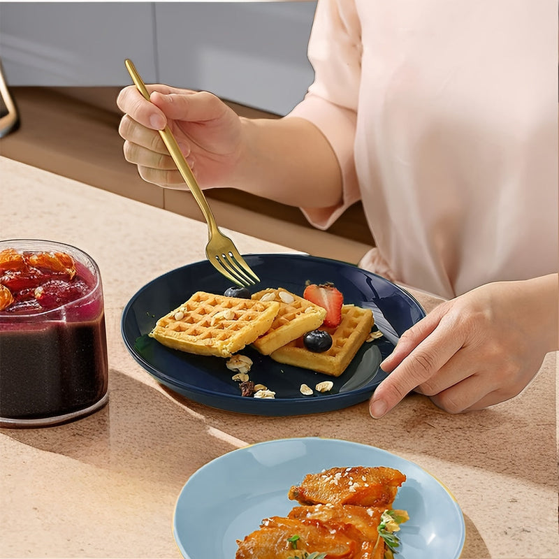 Set of 4 Unbreakable MicrowaveSafe Blue Plates