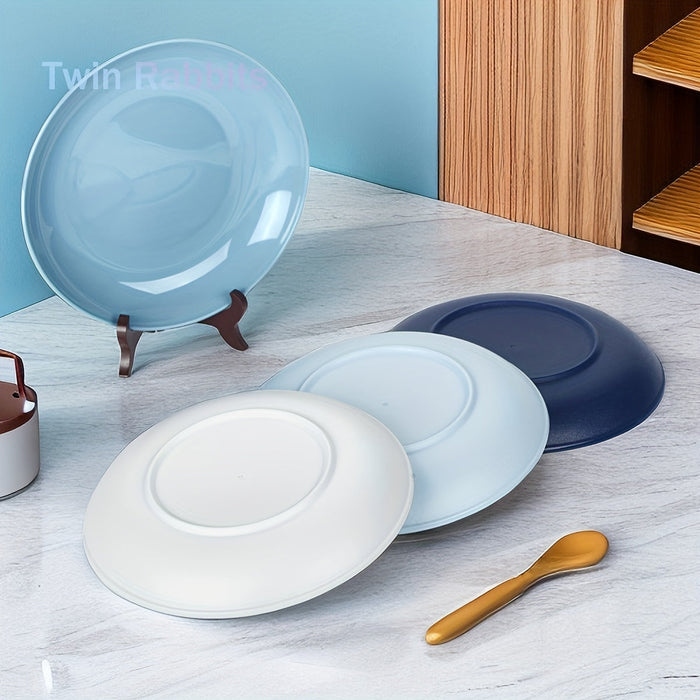 Set of 4 Unbreakable MicrowaveSafe Blue Plates