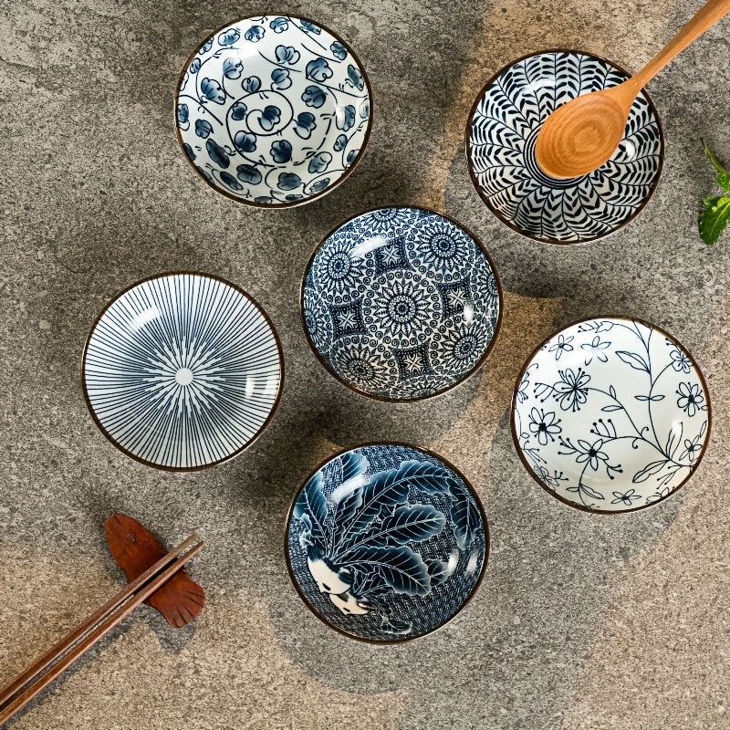 6Piece MultiPurpose Ceramic Snack Plates  Ideal for Sushi  Sauces