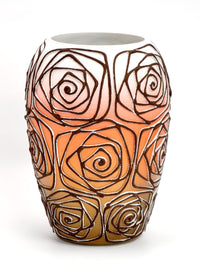 Handpainted Glass Art Bud Vase | Interior Design Home Room Decor |