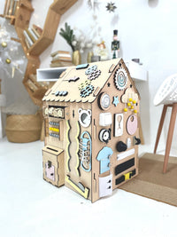 Large Busy Board House - Pastel