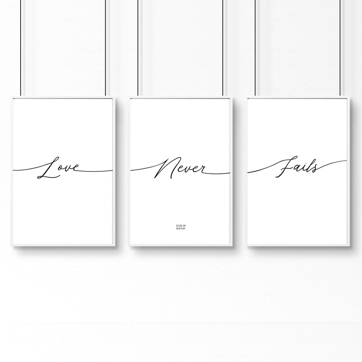 Love word art for walls | set of 3 Bedroom wall art prints