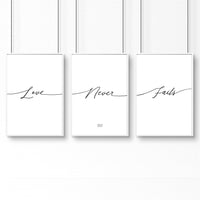 Love word art for walls | set of 3 Bedroom wall art prints