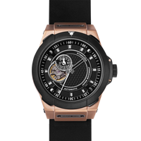 Vento Black Rose Gold Leather