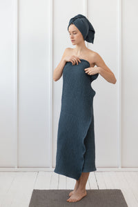 White linen waffle towel