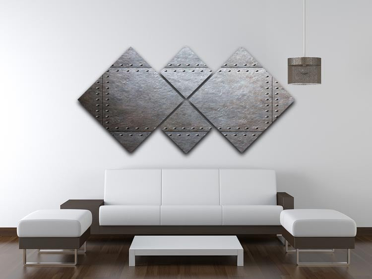 Metal armor plates 4 Square Multi Panel Canvas