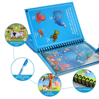 Magical Book Water Drawing Montessori Toys Reusable Coloring Book