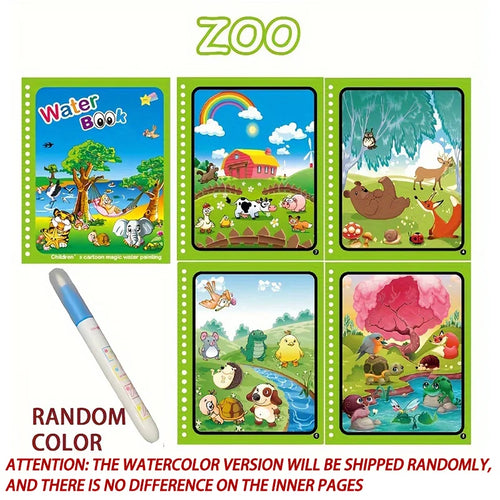 Magical Book Water Drawing Montessori Toys Reusable Coloring Book