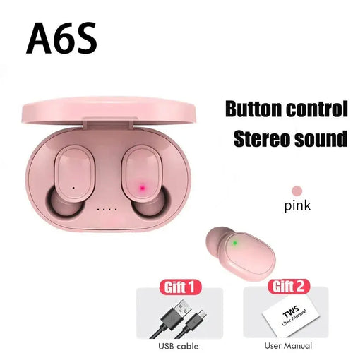 TWS A6S Wireless Bluetooth Headset Earbuds Noice Cancelling Earphone