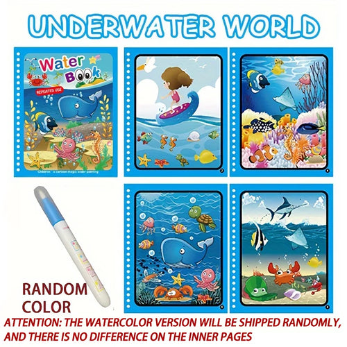 Magical Book Water Drawing Montessori Toys Reusable Coloring Book