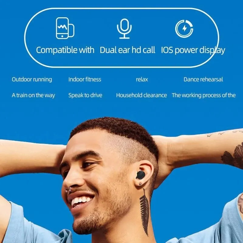 TWS A6S Wireless Bluetooth Headset Earbuds Noice Cancelling Earphone