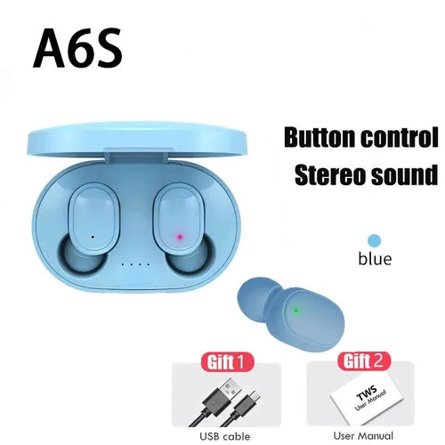 TWS A6S Wireless Bluetooth Headset Earbuds Noice Cancelling Earphone