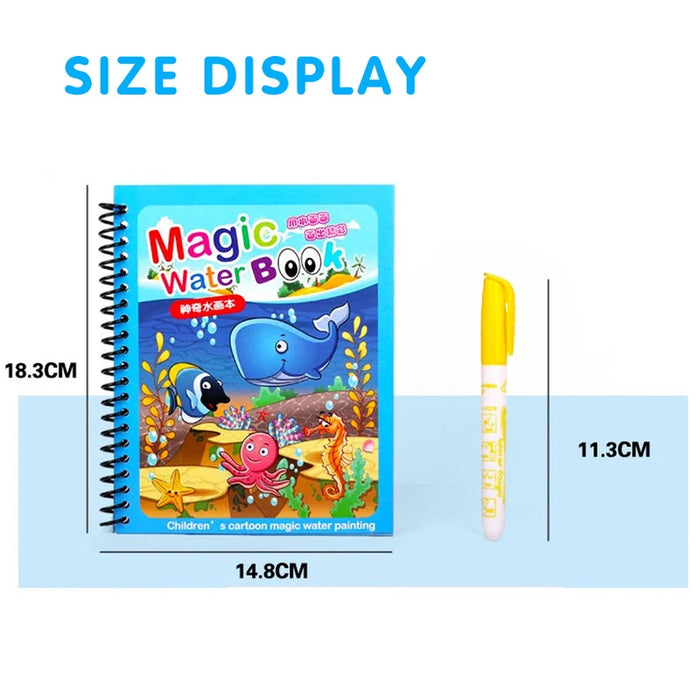 Magical Book Water Drawing Montessori Toys Reusable Coloring Book