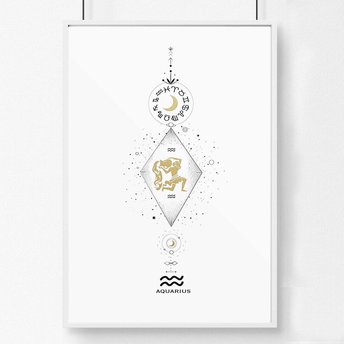 Aquarius constellation wall art print | Zodiac horoscope sign