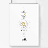 Aquarius constellation wall art print | Zodiac horoscope sign