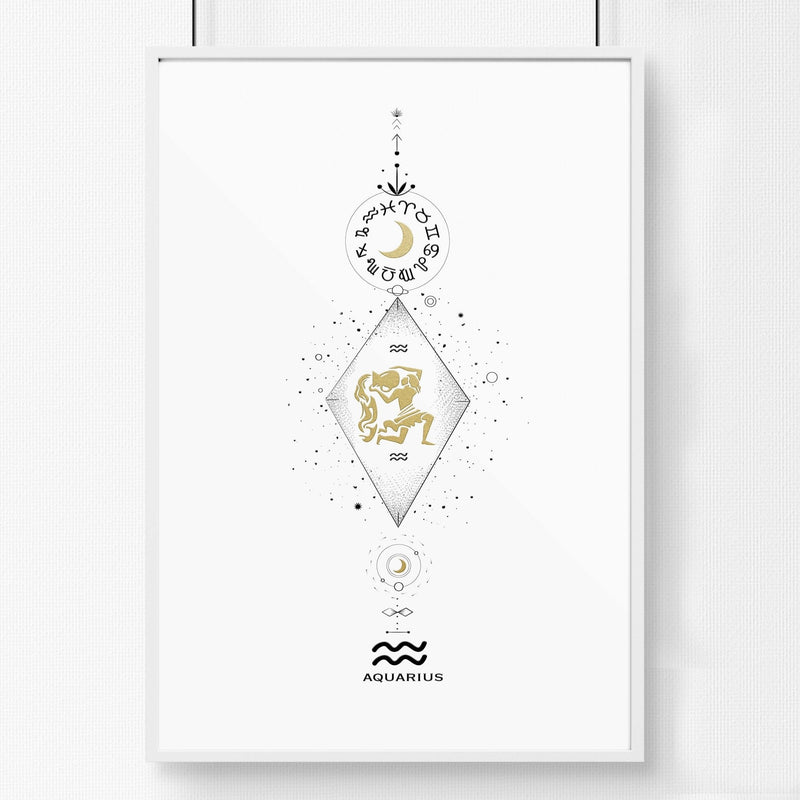 Aquarius constellation wall art print | Zodiac horoscope sign