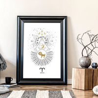 Aries zodiac sign wall art print | Zodiac sign horoscopes