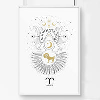 Aries zodiac sign wall art print | Zodiac sign horoscopes