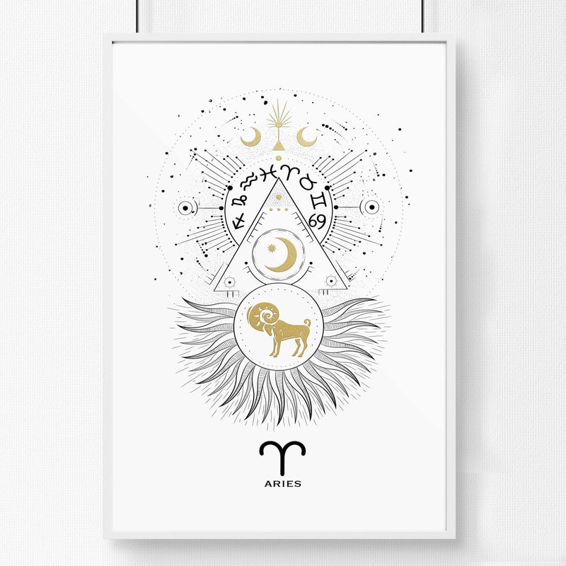 Aries zodiac sign wall art print | Zodiac sign horoscopes