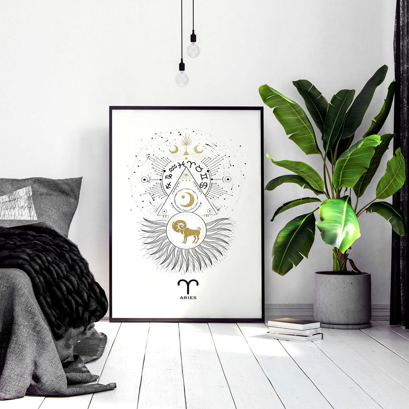 Aries zodiac sign wall art print | Zodiac sign horoscopes