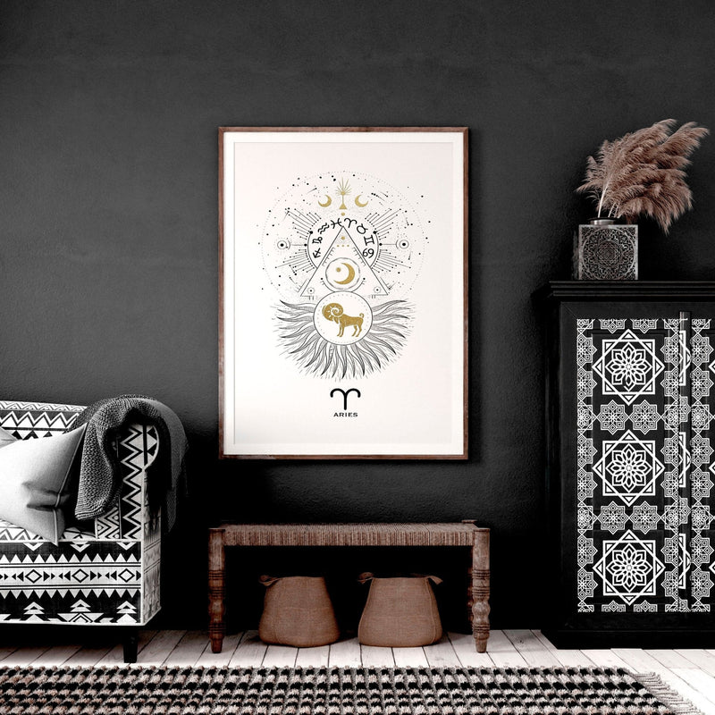 Aries zodiac sign wall art print | Zodiac sign horoscopes