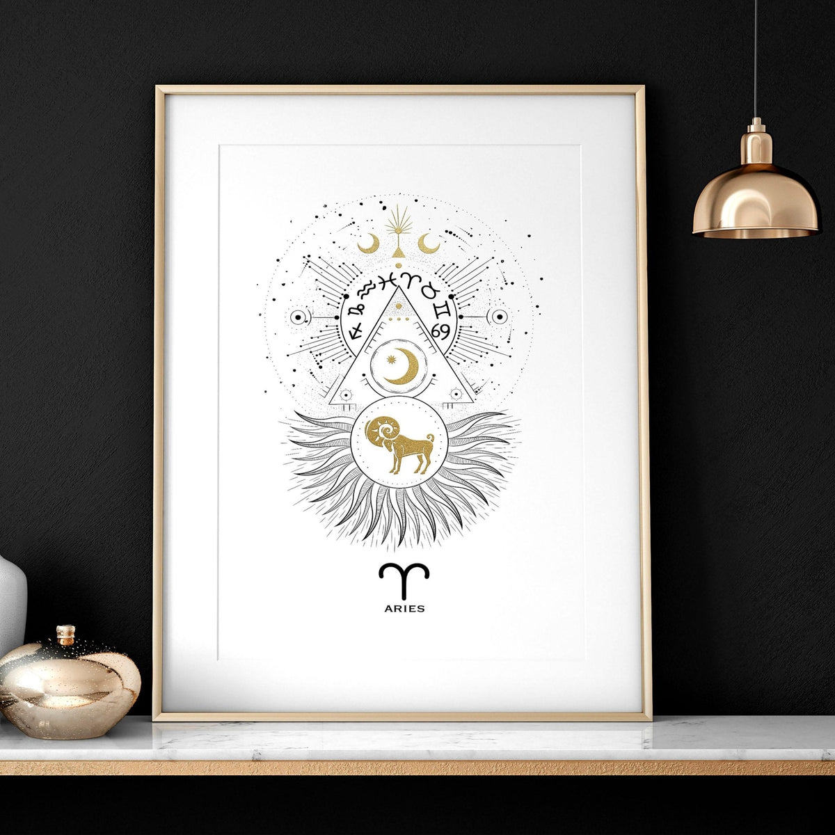 Aries zodiac sign wall art print | Zodiac sign horoscopes