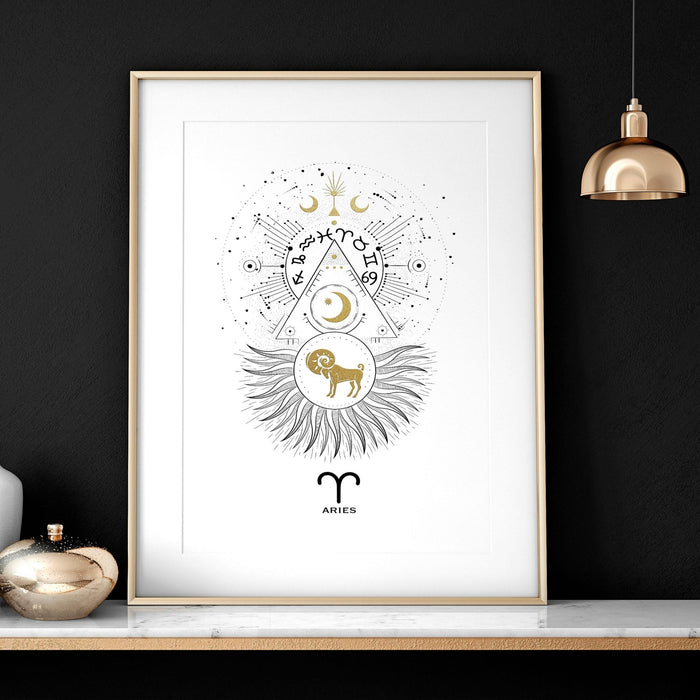 Aries zodiac sign wall art print | Zodiac sign horoscopes