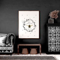 Bees wall art print for Kitchen