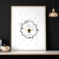 Bees wall art print for Kitchen