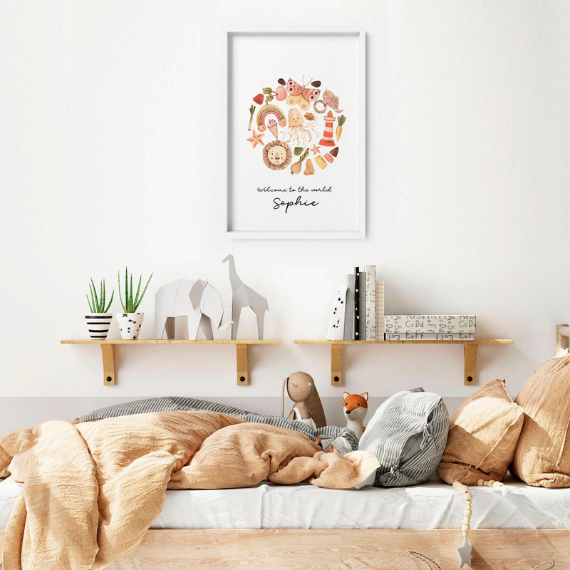 Childrens bedroom decor wall art print