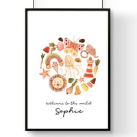 Childrens bedroom decor wall art print