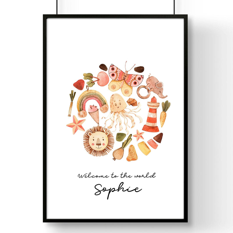 Childrens bedroom decor wall art print