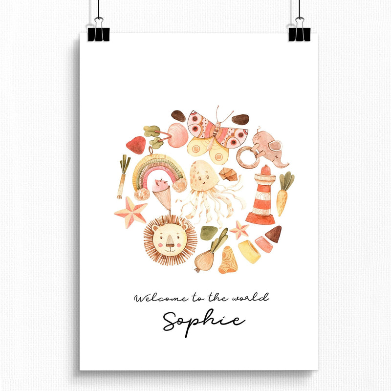Childrens bedroom decor wall art print