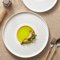 Luxurious Round Ceramic Dinner Plates for Gourmet Dining