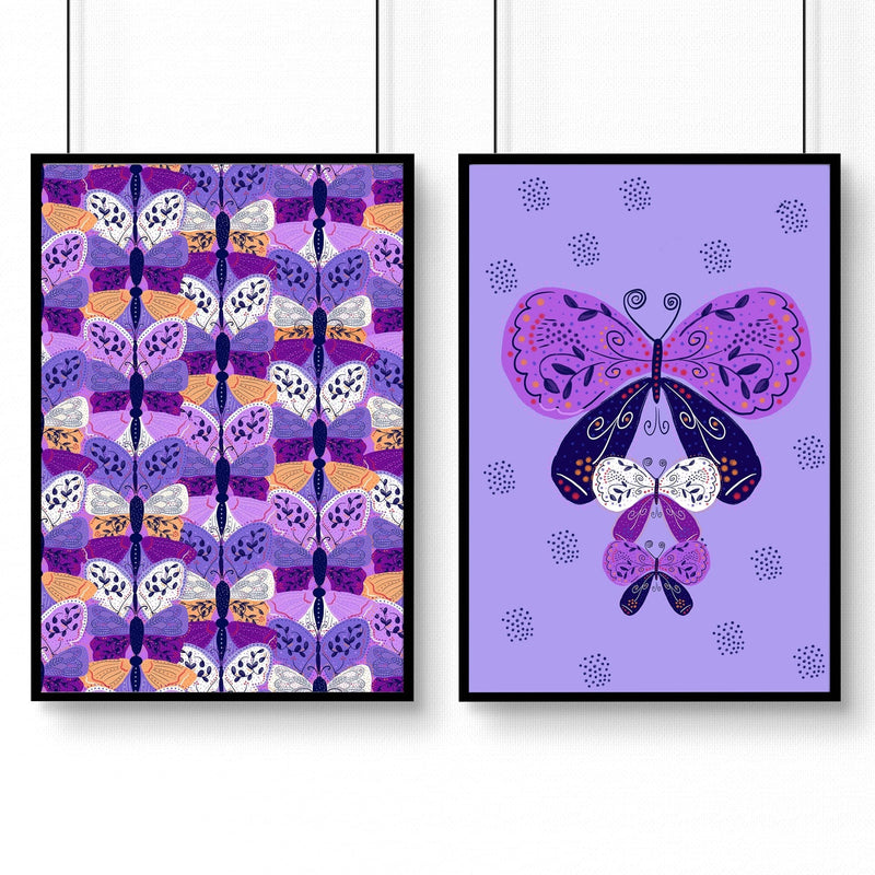 Butterflies wall art | set of 2 Wall art for Nursery