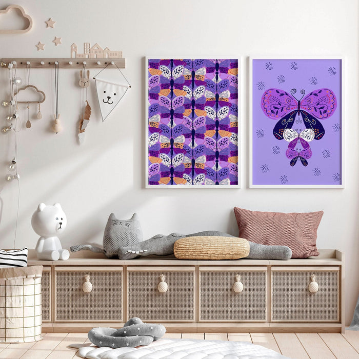 Butterflies wall art | set of 2 Wall art for Nursery