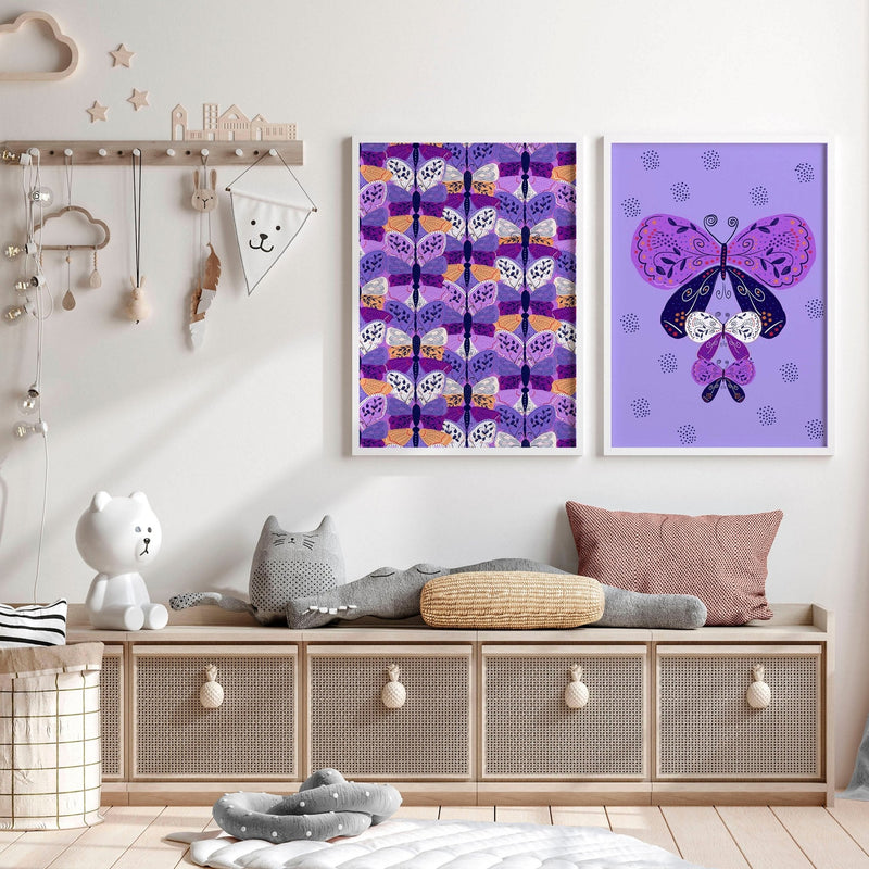 Butterflies wall art | set of 2 Wall art for Nursery