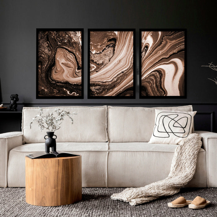 Copper Wall art | set of 3 framed wall art prints