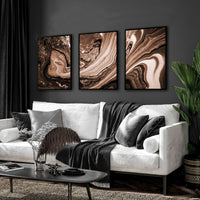 Copper Wall art | set of 3 framed wall art prints